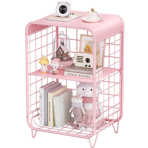 APEXCHASER cute kids pink nightstand display for compact bedside storage.