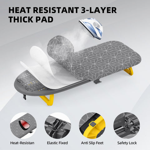 APEXCHASER detachable heat-resistant cotton cover and felt padding for smooth ironing.