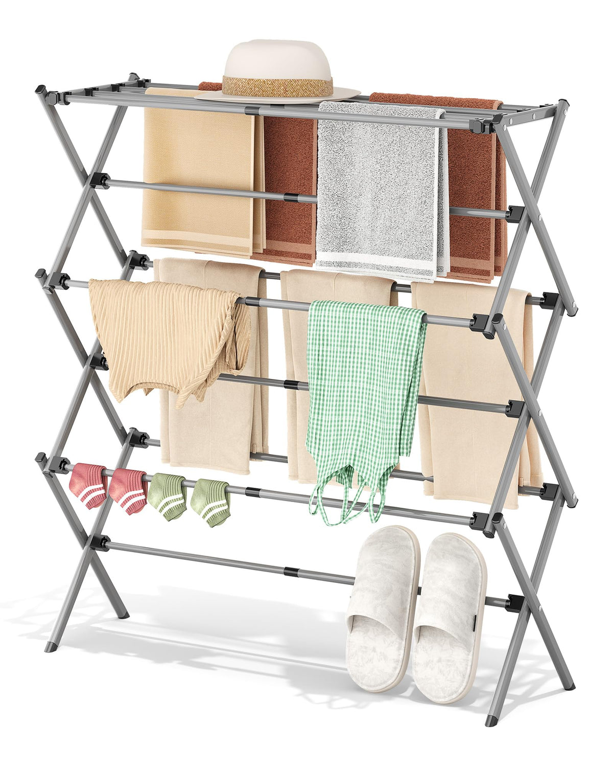 APEXCHASER drying rack expanded 11-pole setup for larger loads.