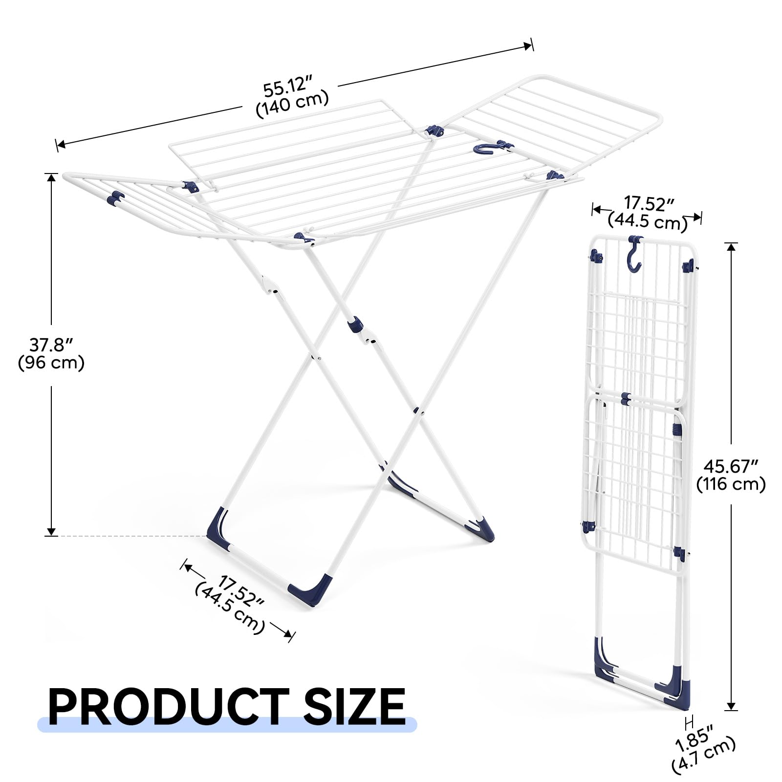APEXCHASER drying rack with four gullwings for versatile drying