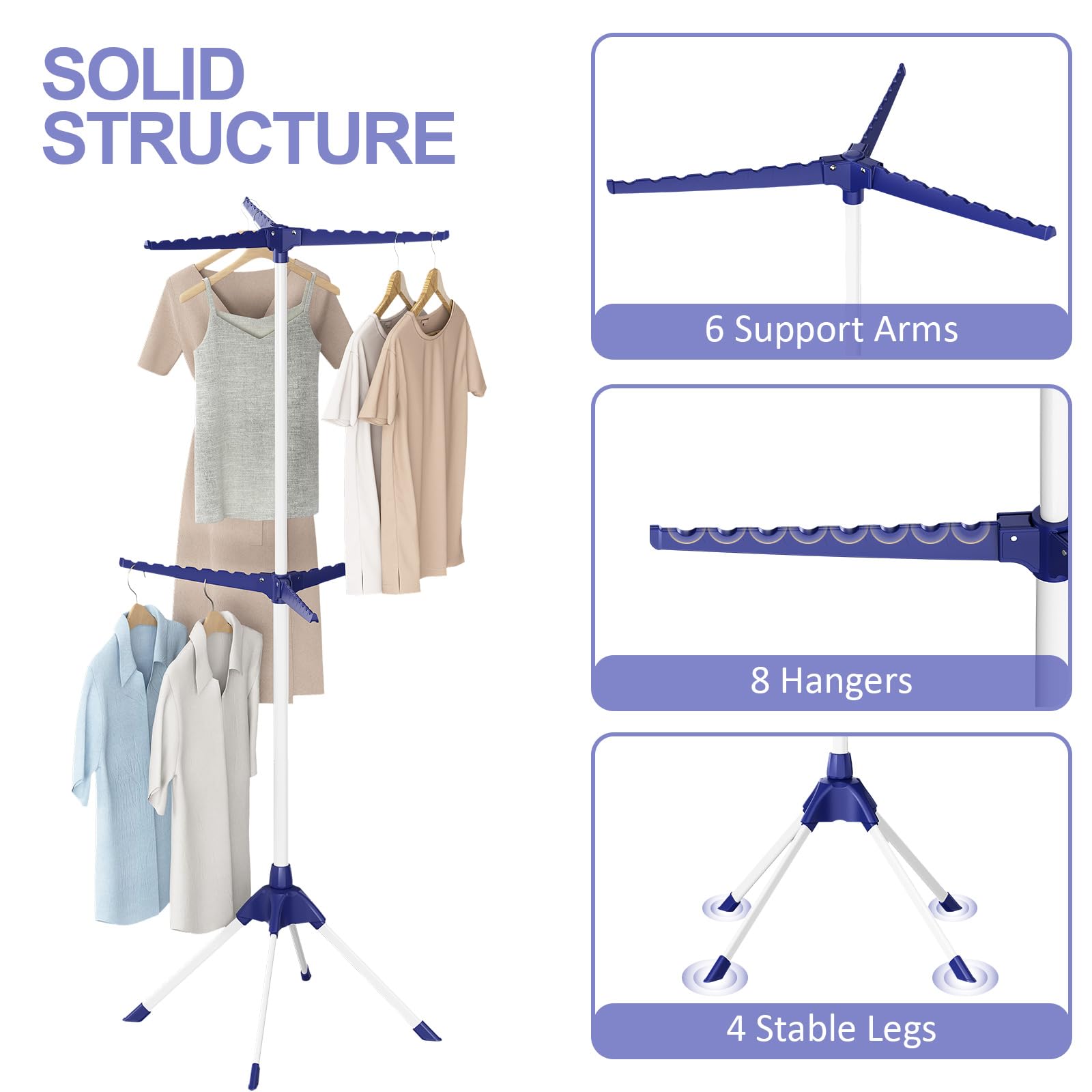 APEXCHASER 6-arm rack capable of handling 48 garments at once