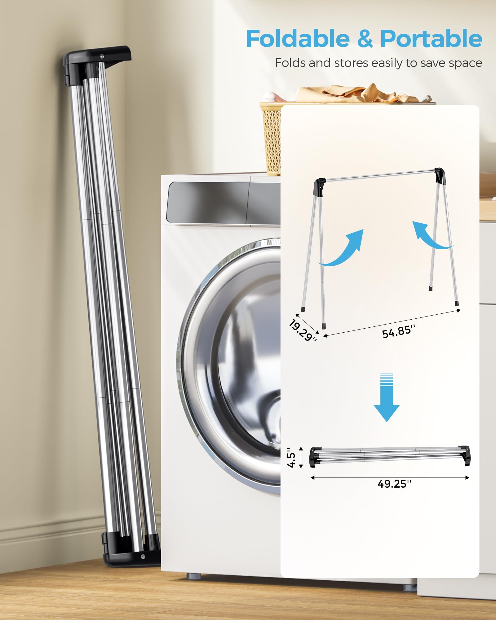 APEXCHASER rack in a cozy bedroom ready to dry delicate garments