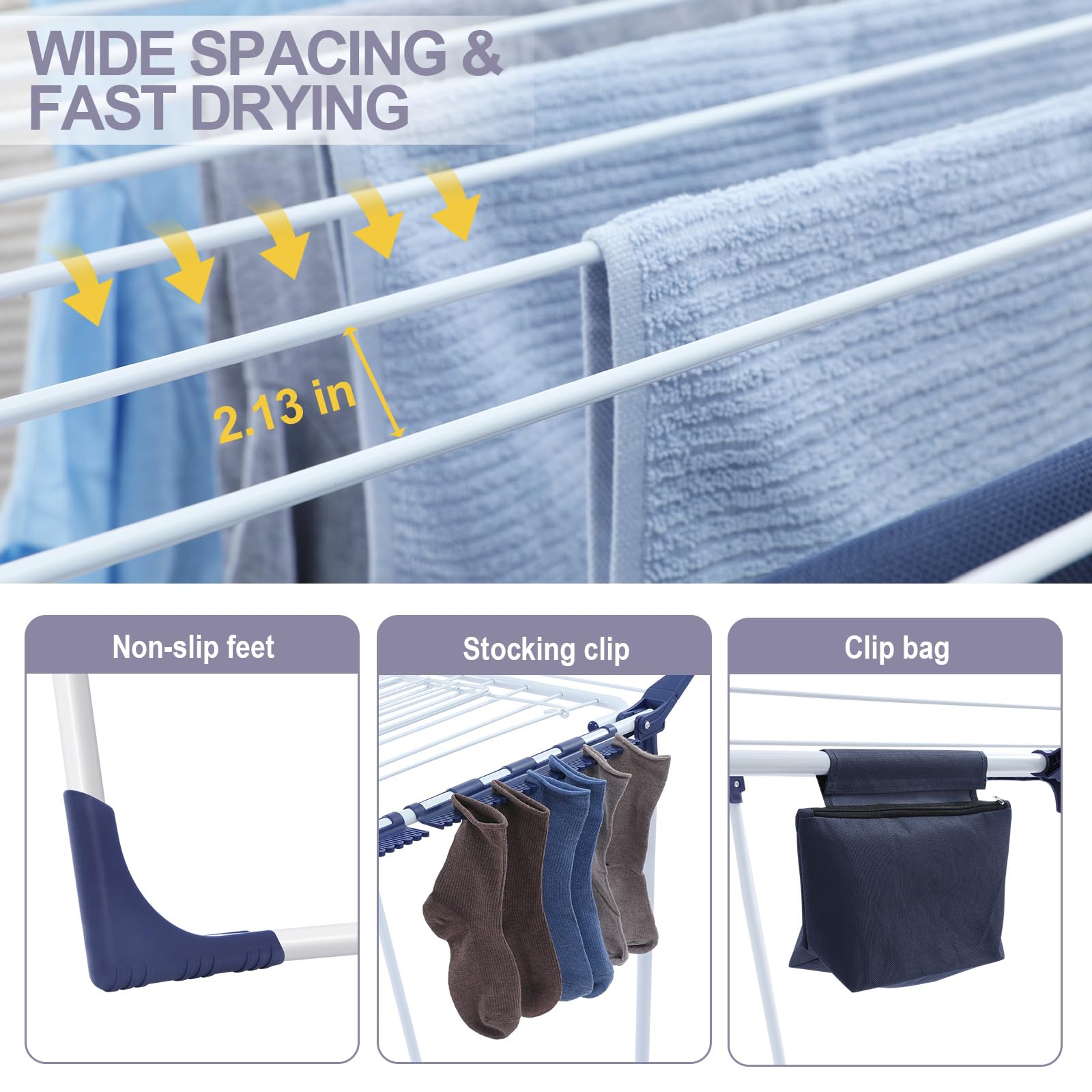 APEXCHASER clip-bag-drying-rack provides handy organization for small items.
