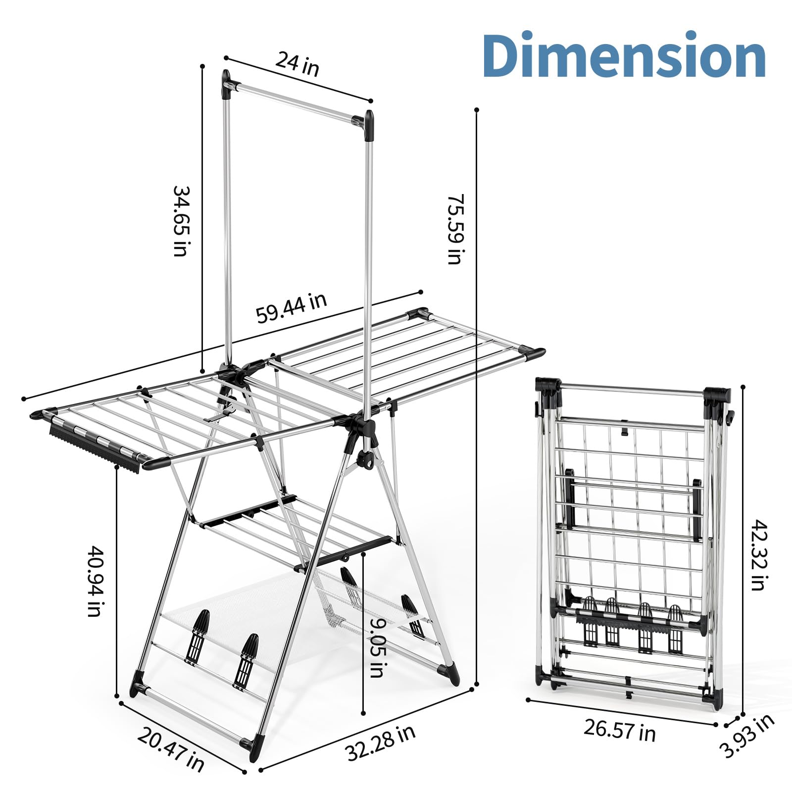 APEXCHASER crossbar vertical rack enables versatile drying across multiple levels