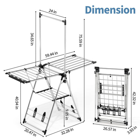 APEXCHASER crossbar vertical rack enables versatile drying across multiple levels