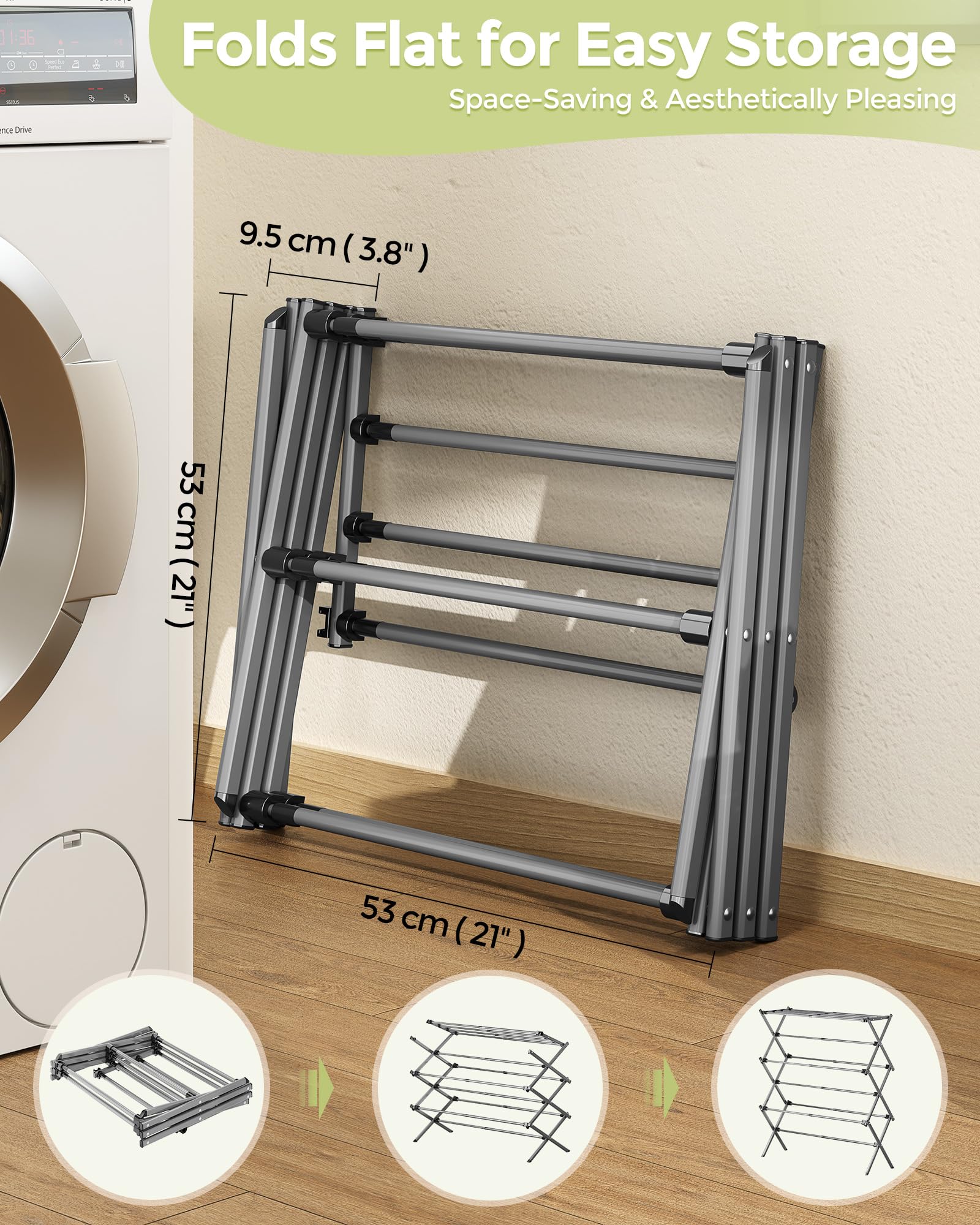 APEXCHASER drying rack suitable for delicate fabrics like baby clothes.