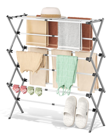 APEXCHASER eleven-pole extended drying rack offering extra space for bulky laundry