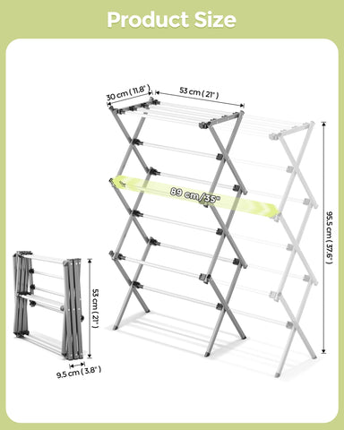 APEXCHASER foldable drying rack design saves closet space when not in use