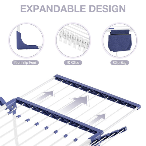 APEXCHASER 63-inch span enables versatile garment drying options