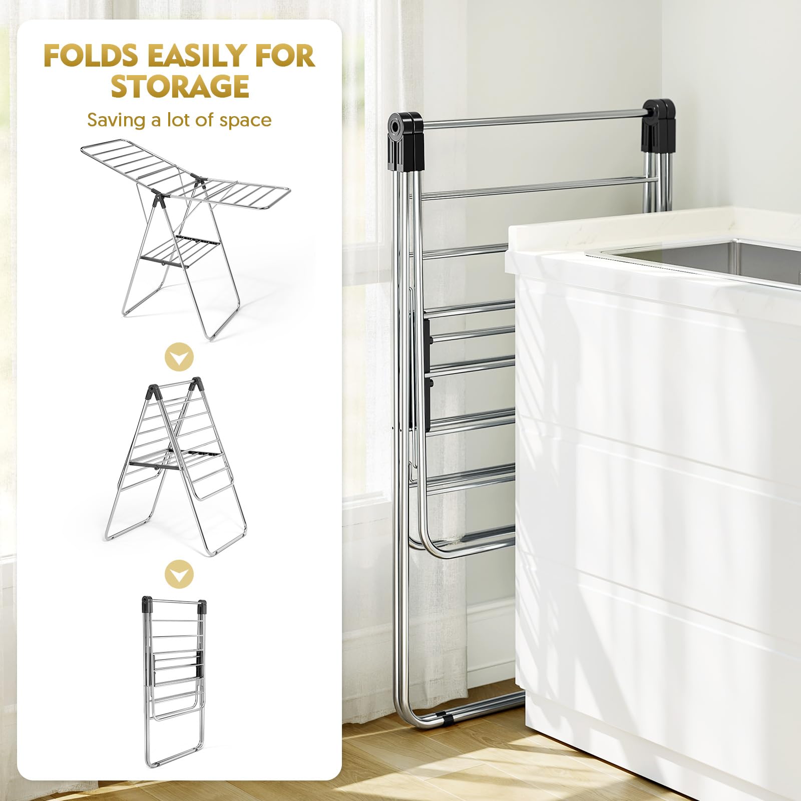 APEXCHASER drying rack height-adjustable for customization