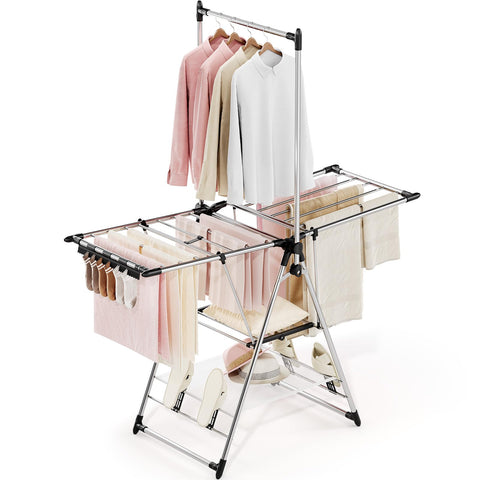 APEXCHASER drying rack with high hanger offers ample space for long garments
