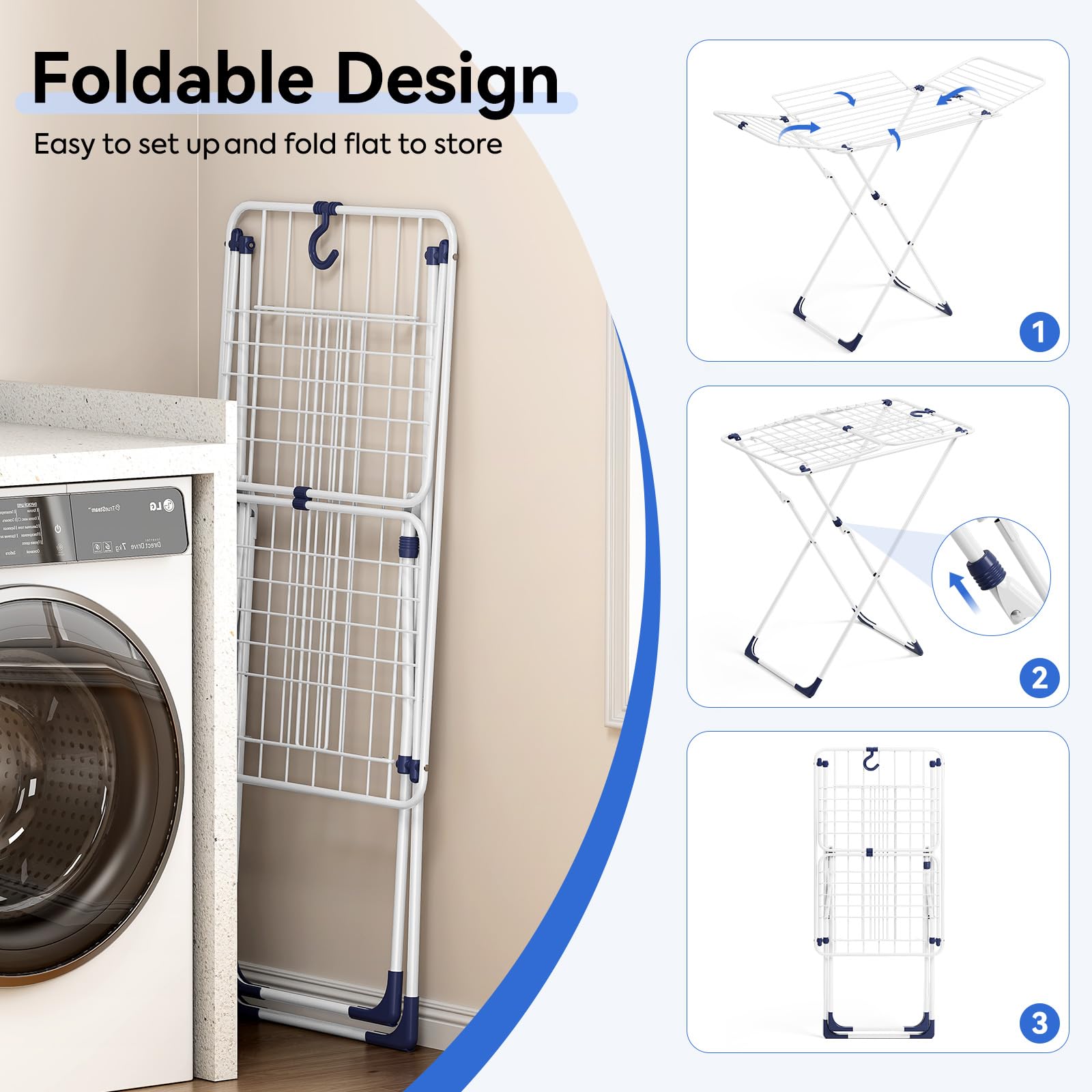APEXCHASER drying rack for indoor and outdoor use