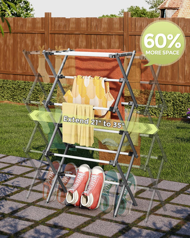 APEXCHASER drying rack for indoor and outdoor use resists rust and fading