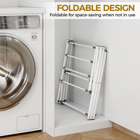 APEXCHASER folding drying rack shows portability and light weight for easy transport.