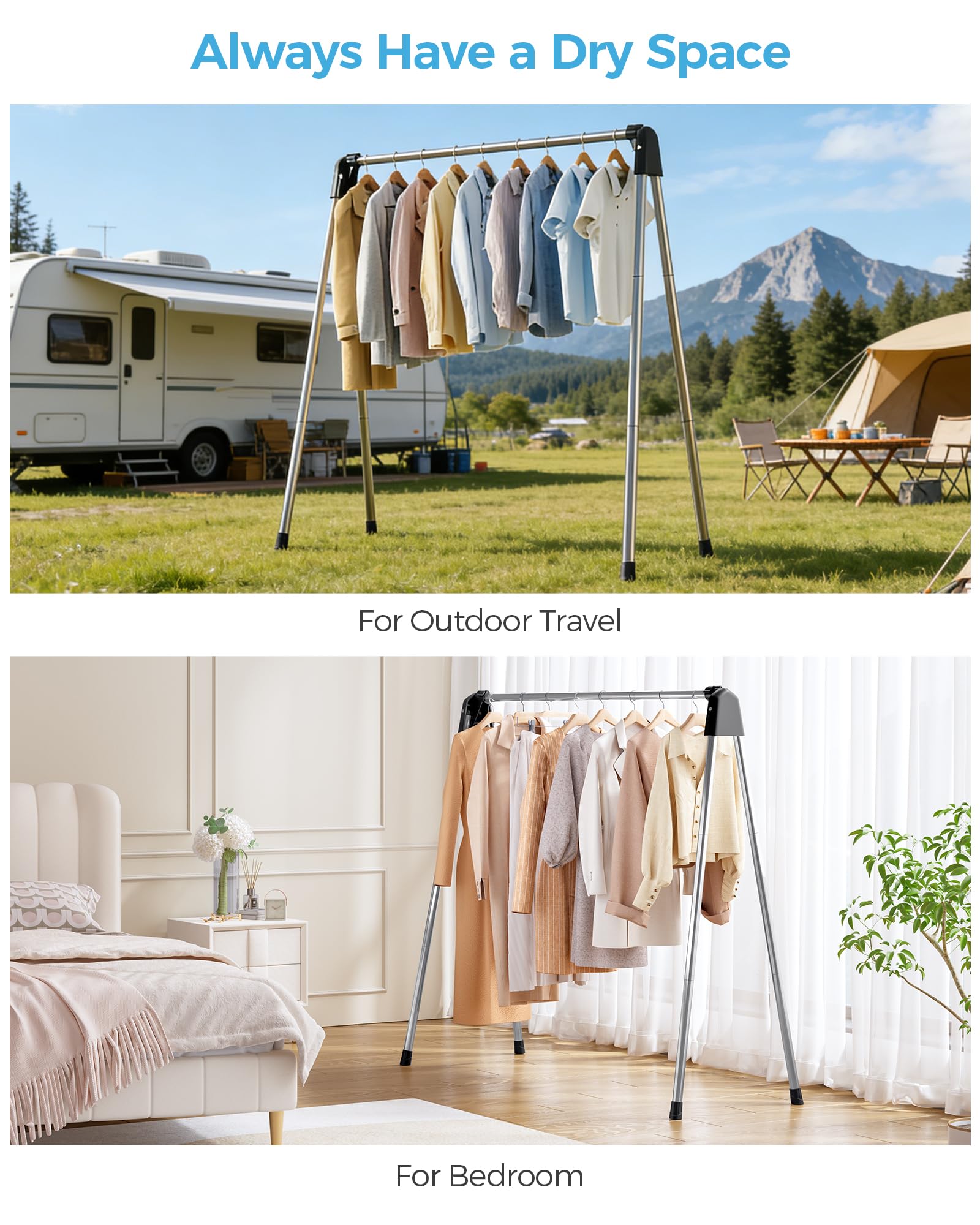 APEXCHASER portable drying rack easy to move for travel needs