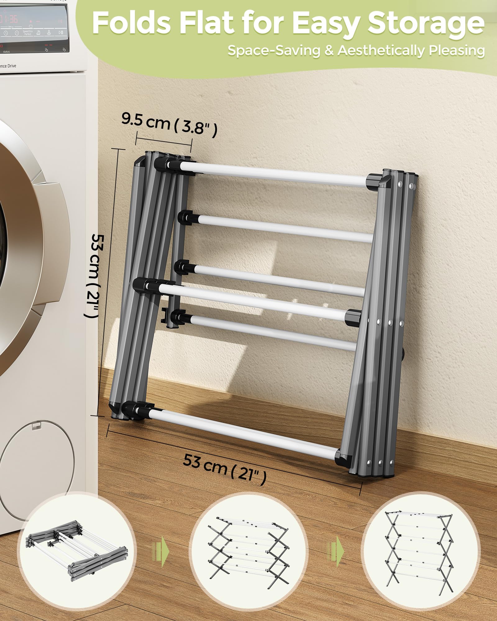 APEXCHASER premium metal frame supporting towels and baby outfits