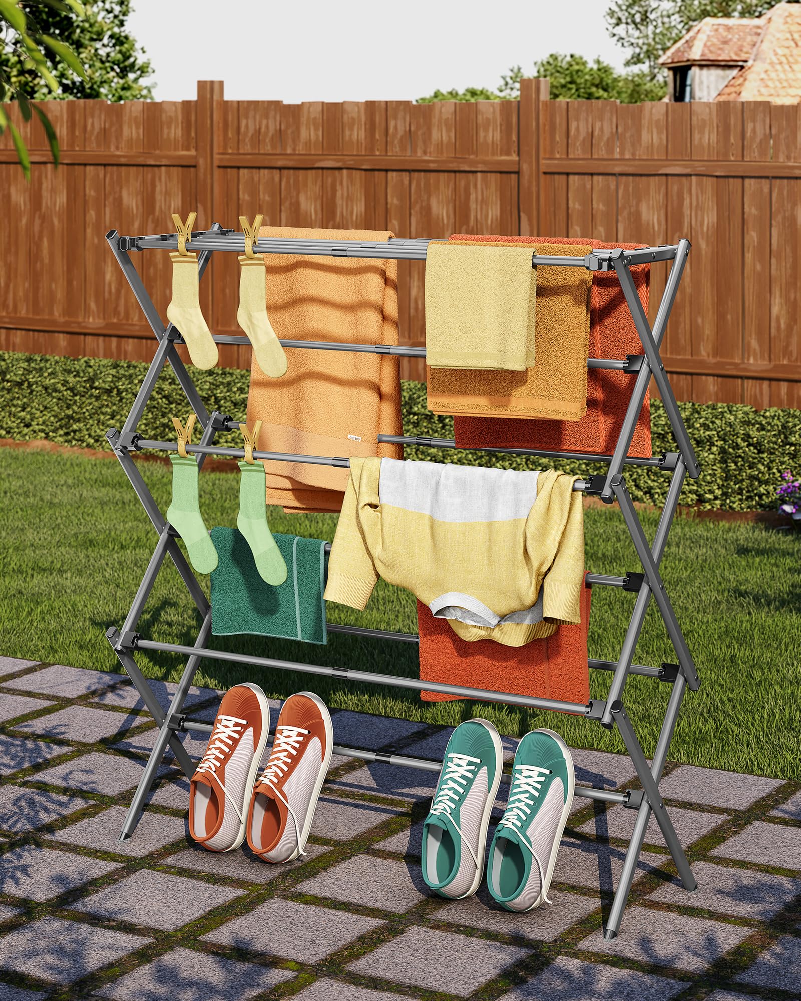 APEXCHASER compact drying rack fits small spaces without clutter.