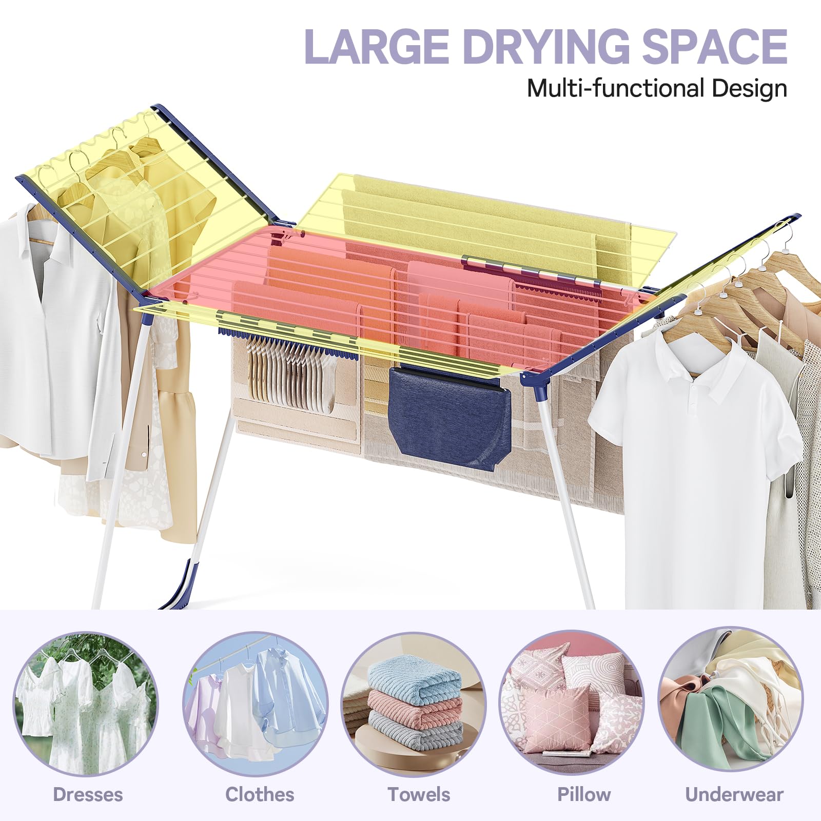 APEXCHASER sock-clips-drying-rack securely holds small items while drying.