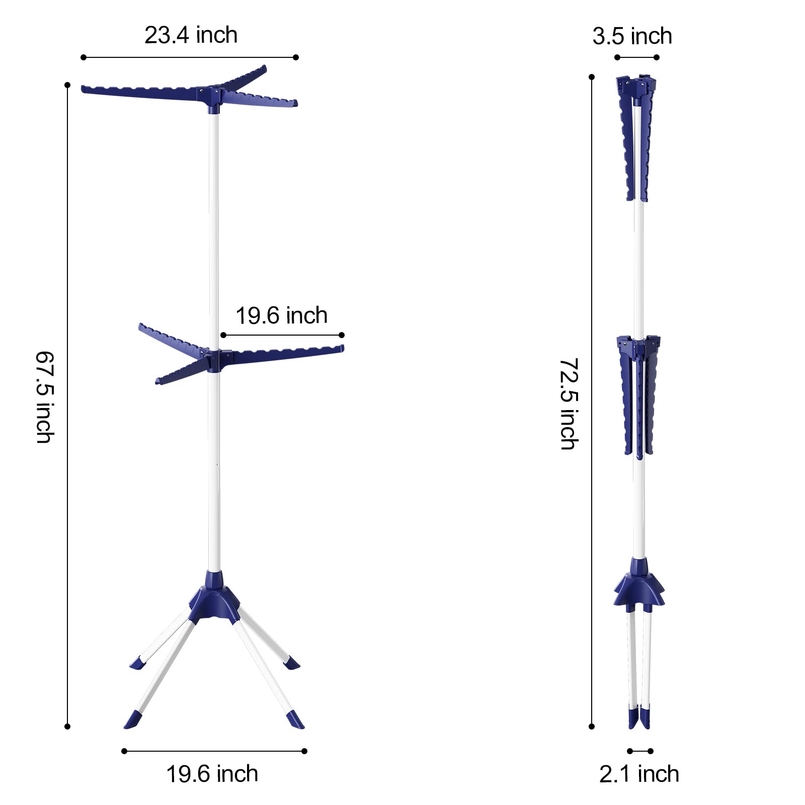 APEXCHASER drying rack with stable base and four legs