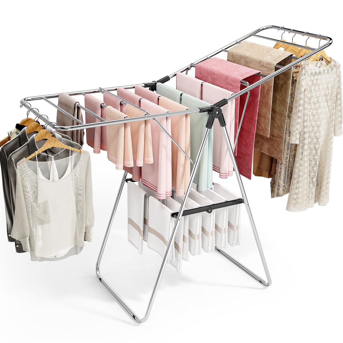 APEXCHASER drying rack two tiers wide for bulky items