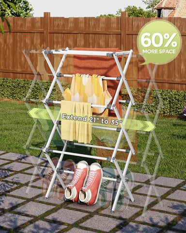 APEXCHASER expandable drying rack with extra space for bulky items