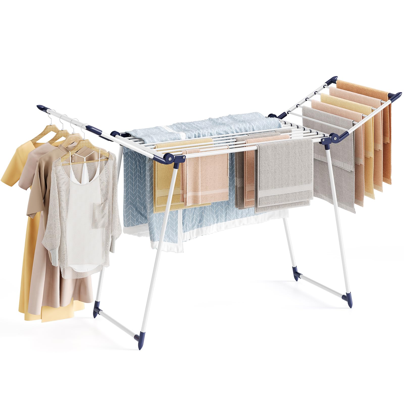 APEXCHASER foldable drying rack with large capacity for bulk laundry drying