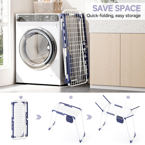 APEXCHASER folded-drying-rack-flat-storage compact for tight spaces.