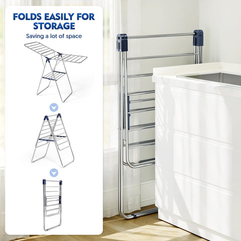 APEXCHASER height-adjustable drying rack adapts to different loads.