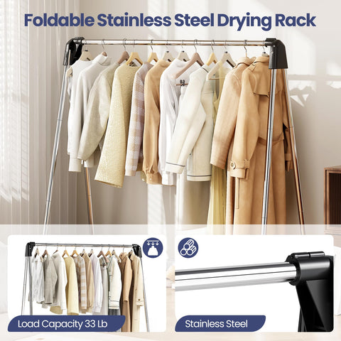 APEXCHASER height-adjustable folding rack for versatile laundry needs.
