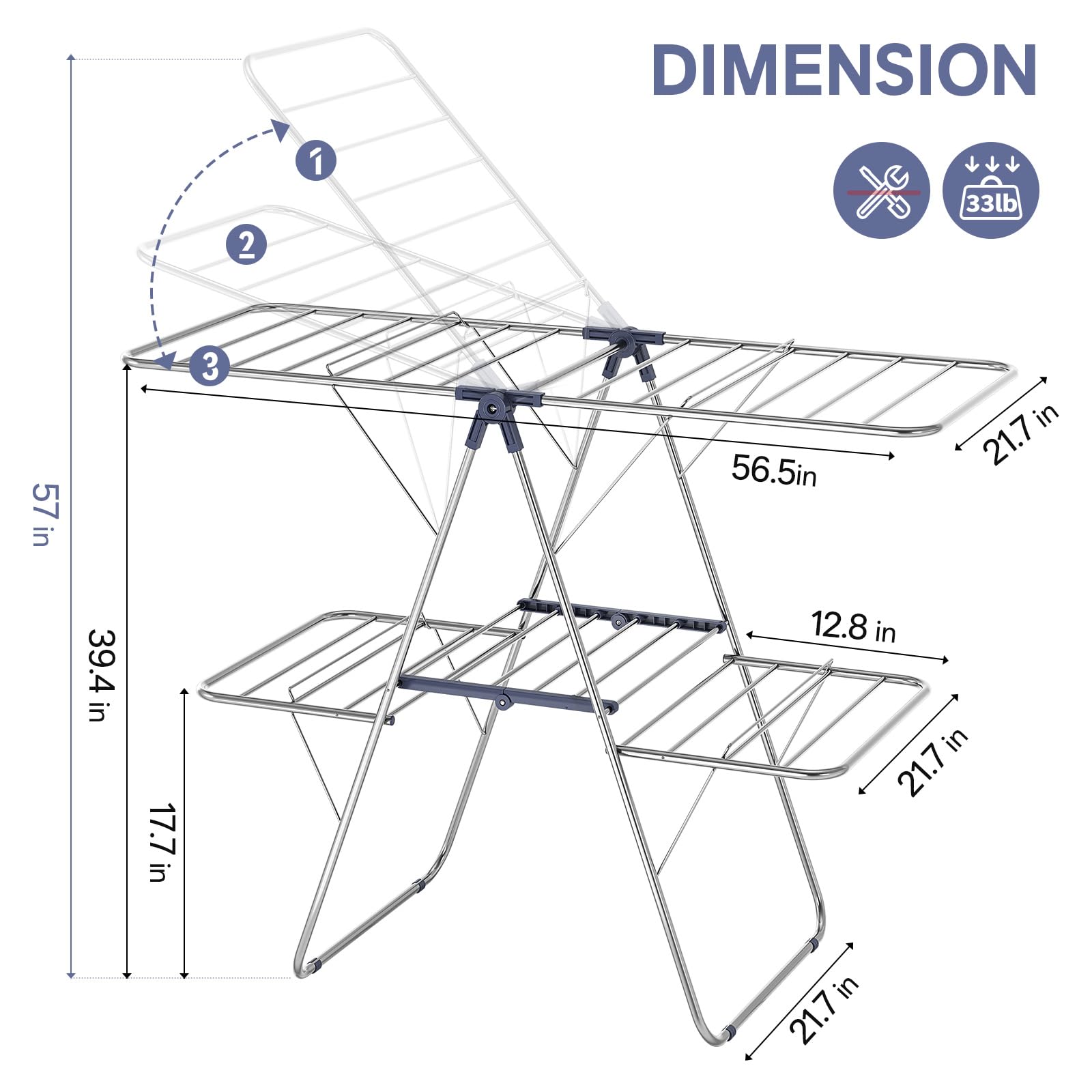 APEXCHASER versatile rack suitable for balcony, bathroom, or laundry room.