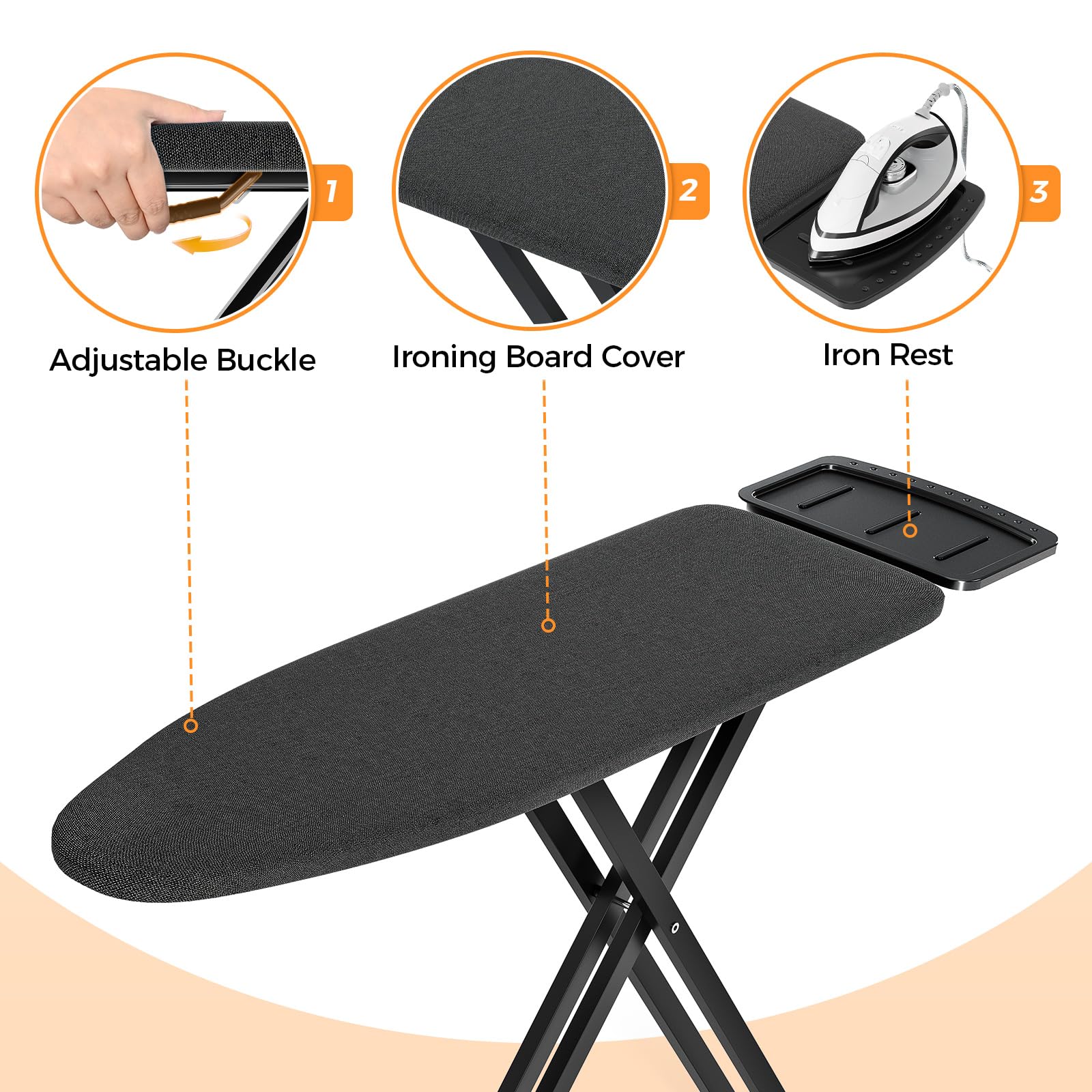 APEXCHASER iron rest close-up highlights 8.8-inch silicone-padded support.