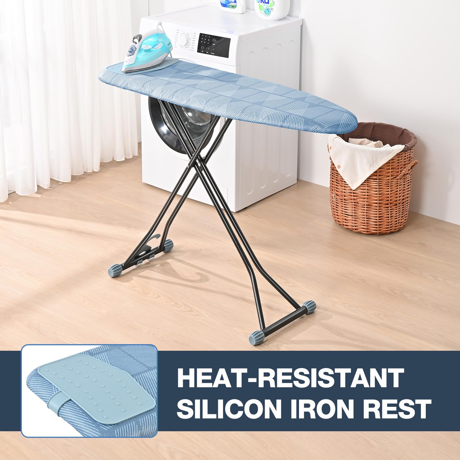APEXCHASER iron-rest keeps the iron stable on the board.