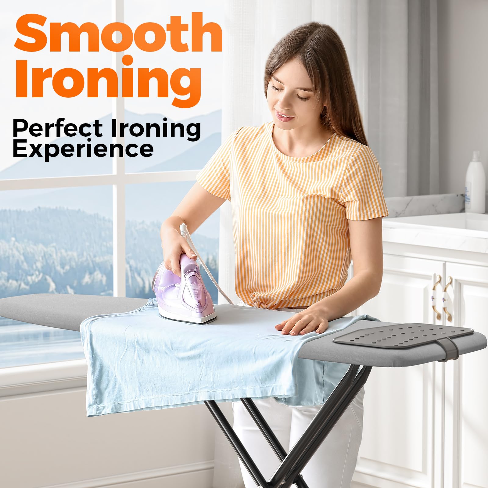 APEXCHASER mesh panel promotes fast heat dissipation for steady, efficient ironing sessions.