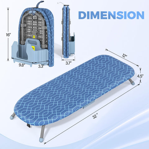 APEXCHASER ironing board with integrated iron holder keeps your iron organized