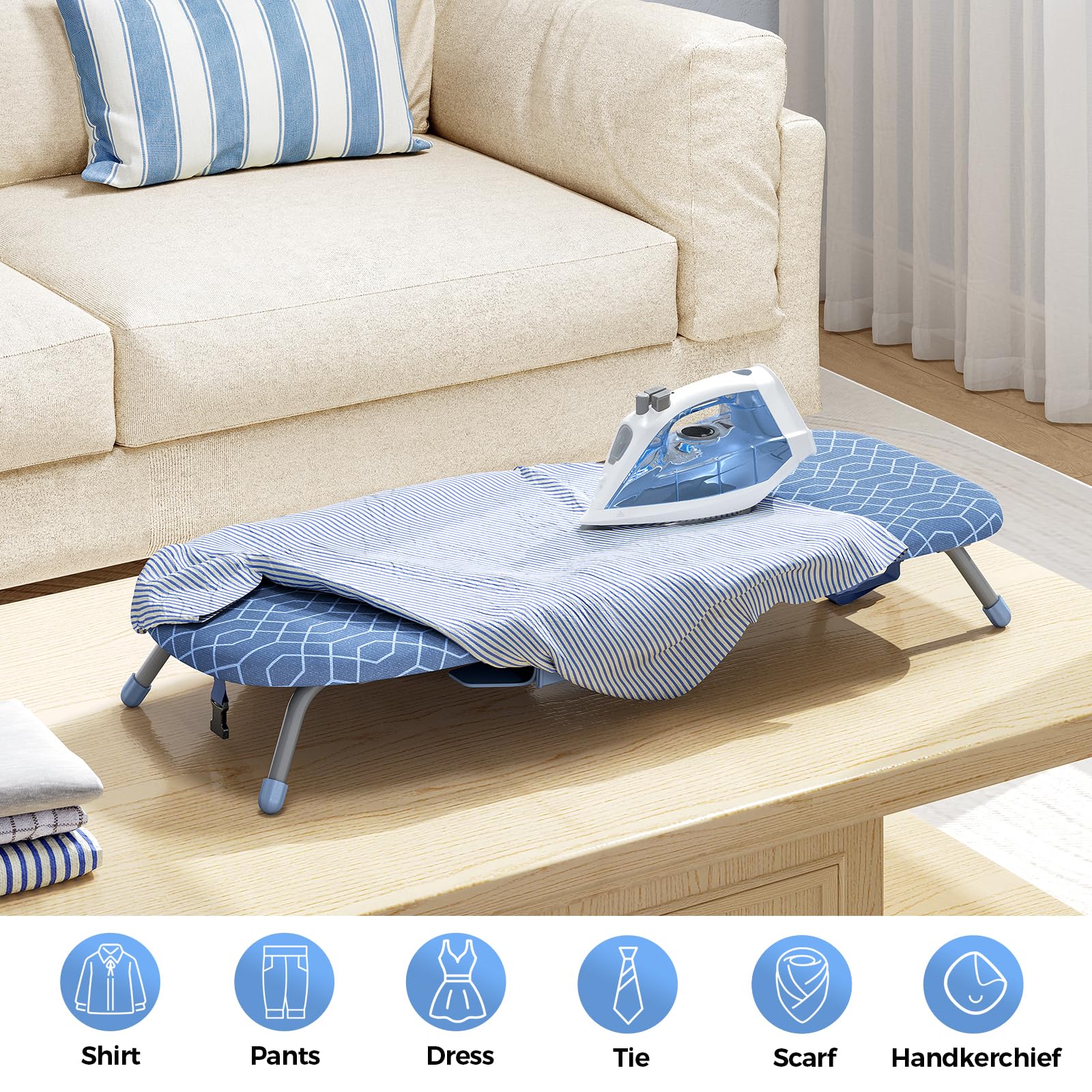 APEXCHASER ironing board with two covers offers a durable, smooth ironing surface