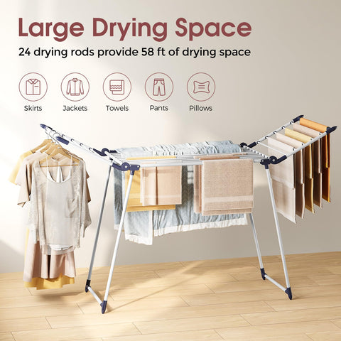 APEXCHASER metal clothes airer for indoor and outdoor use