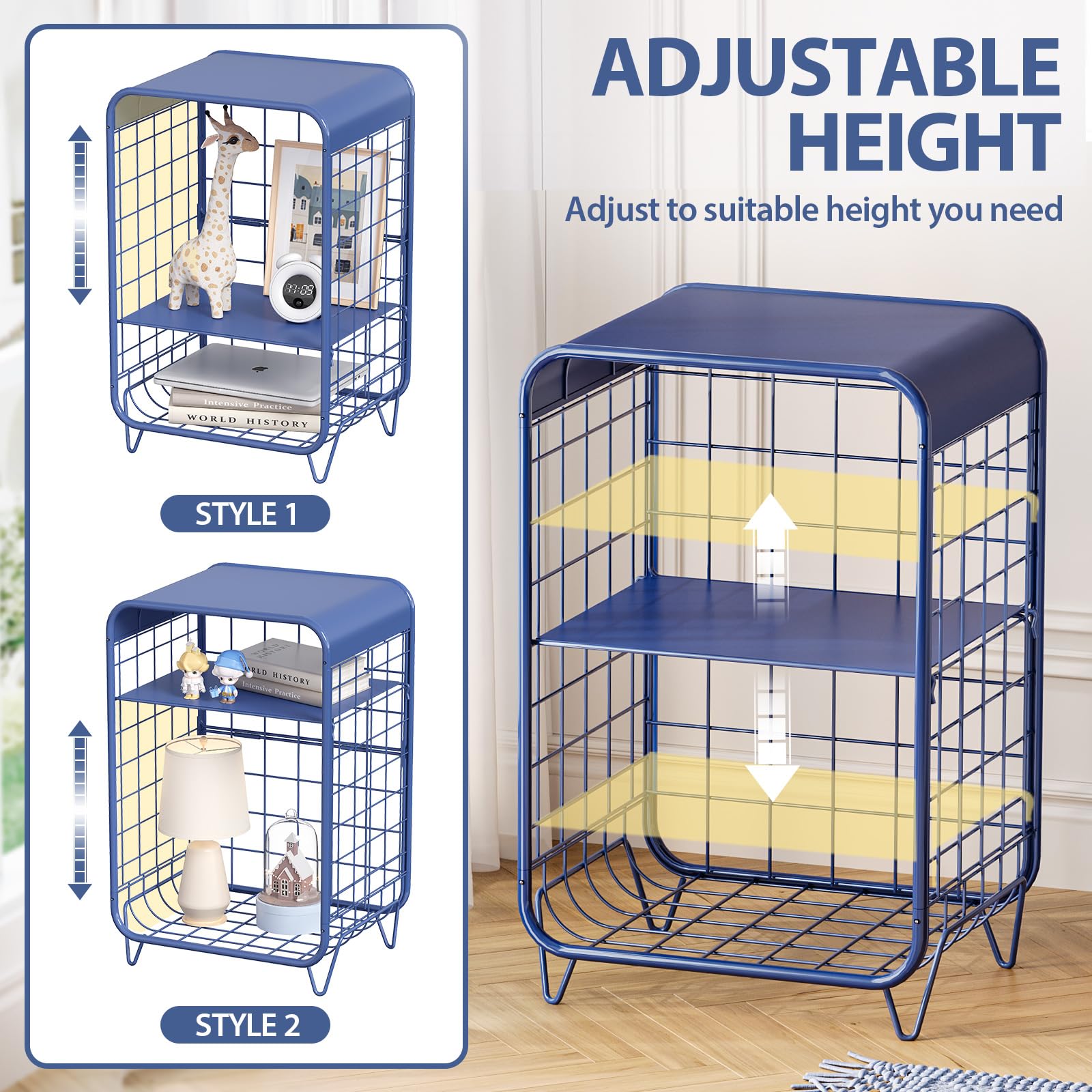 APEXCHASER nightstand with tool-less assembly for quick setup