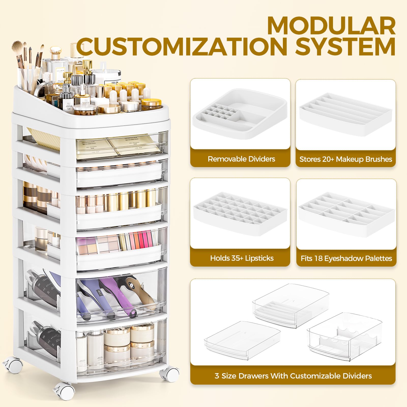 APEXCHASER removable dividers in drawer enabling flexible arrangement