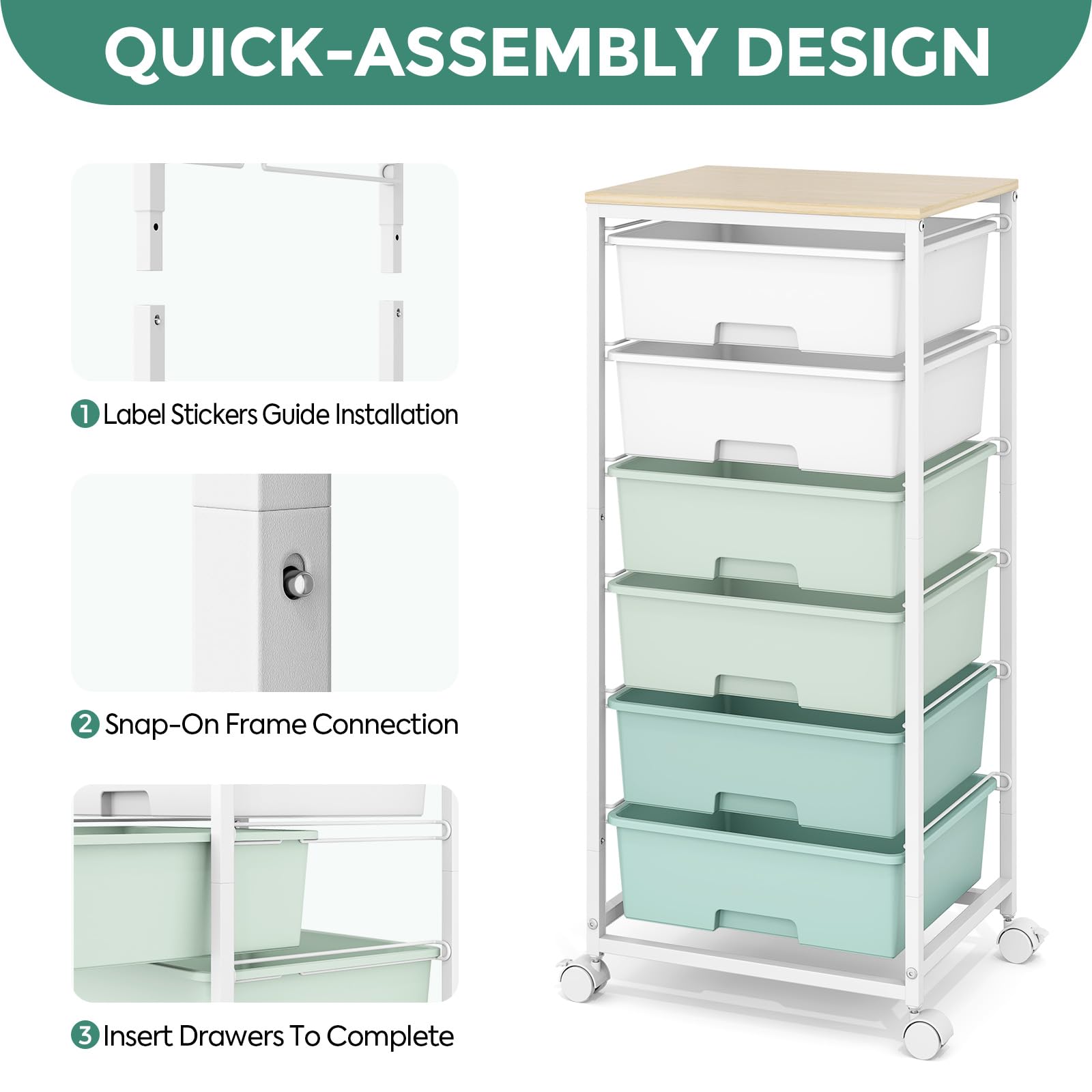 APEXCHASER ergonomic handles make drawer use effortless during busy days.