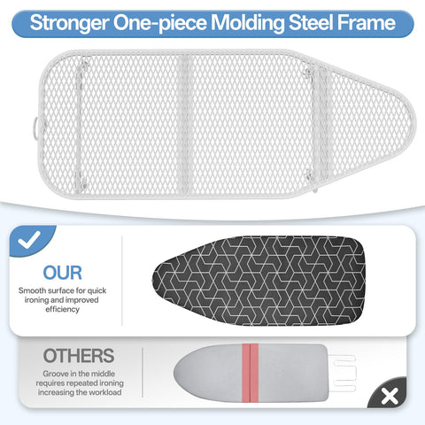 APEXCHASER small ironing board mesh frame emphasizes durability and stability.