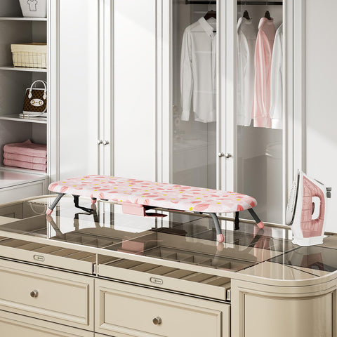 APEXCHASER pink ironing board adds a bright touch to laundry tasks.