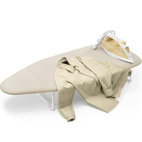 APEXCHASER small ironing board tabletop cream white cover for compact spaces.