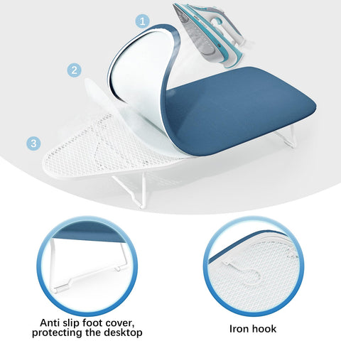 APEXCHASER small ironing board folds away with compact legs for discreet storage
