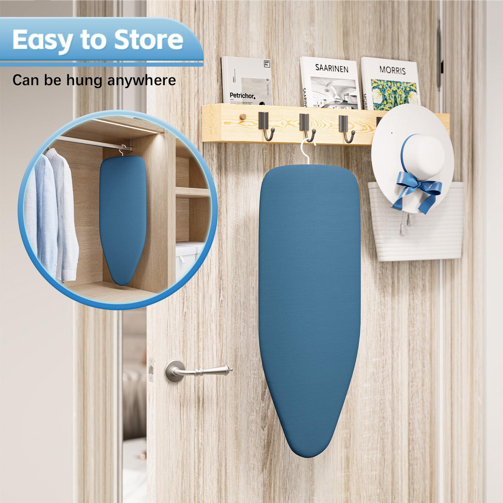 APEXCHASER ironing board non-slip feet protect surfaces during ironing