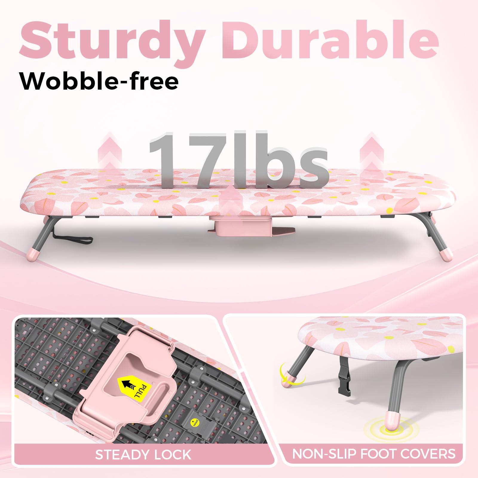 APEXCHASER table-top ironing board suitable as a laptop or snack surface.