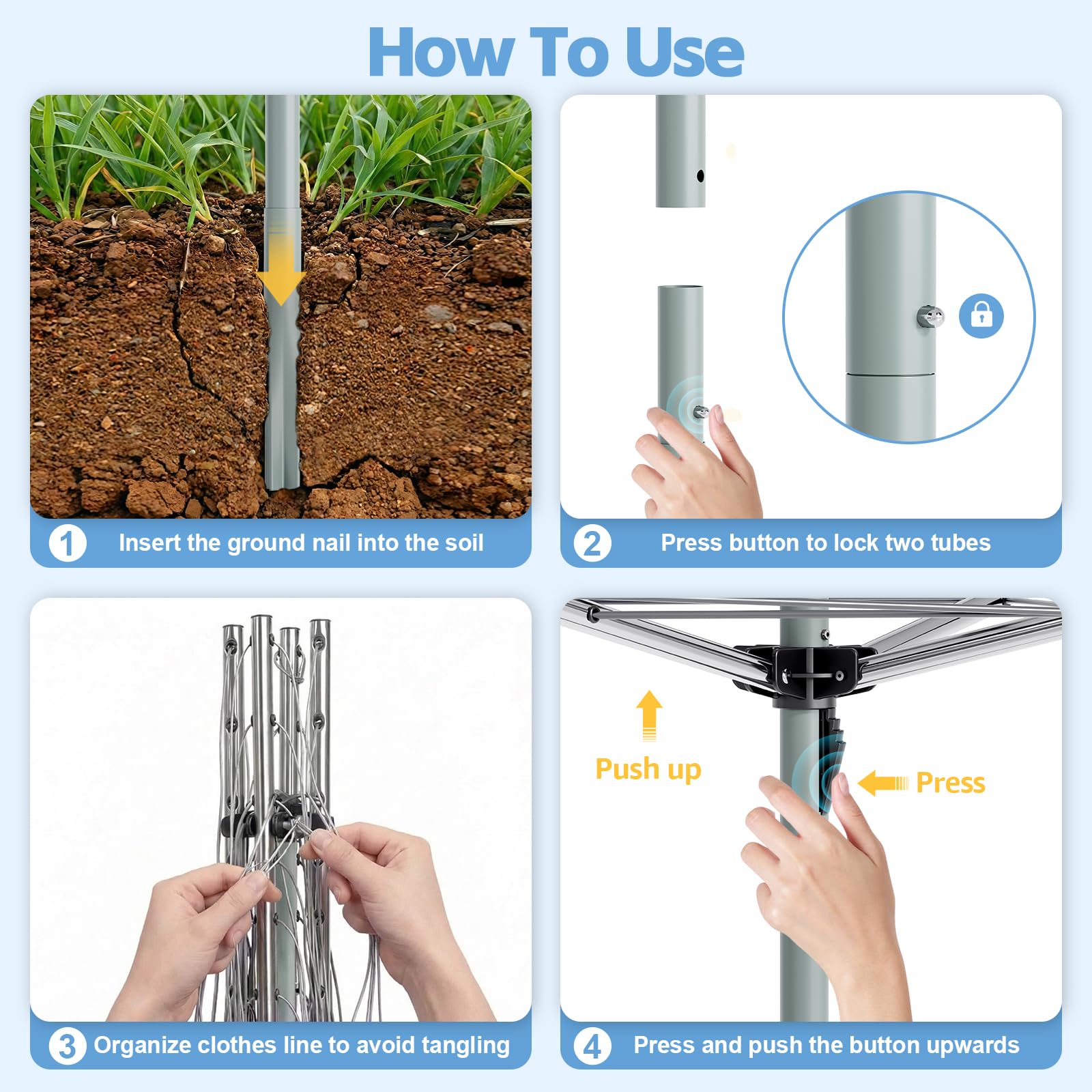 APEXCHASER sturdy metal pole and ground spike provide stable outdoor use.
