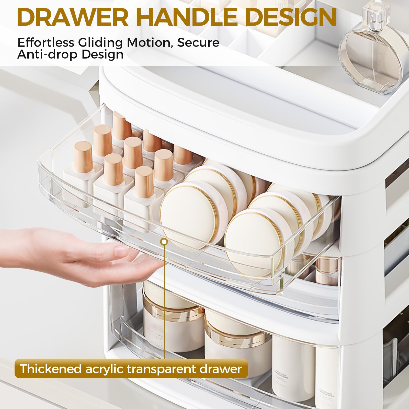 APEXCHASER top-tray lipstick-slots for organized makeup storage