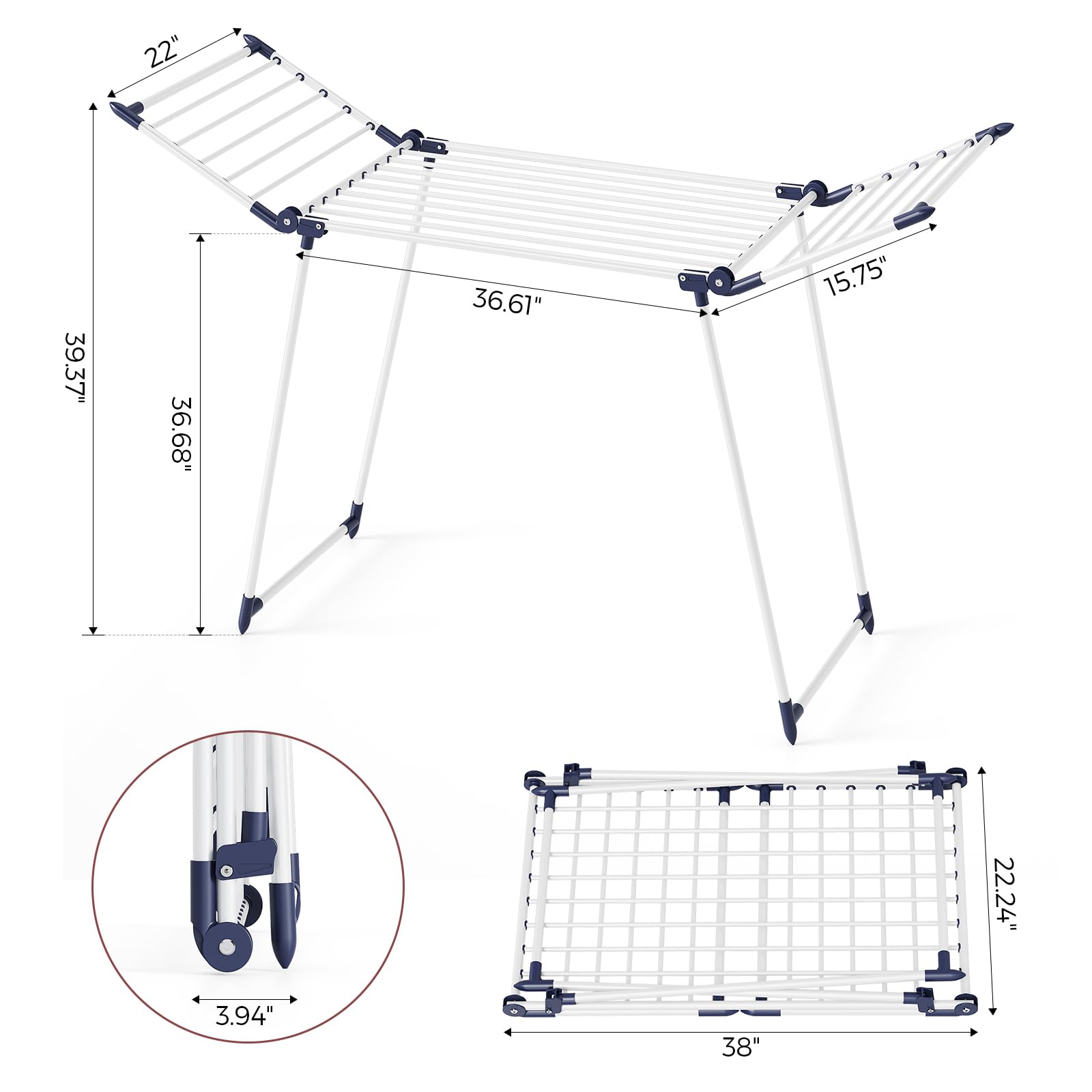 APEXCHASER winged-laundry-rack design for better air flow