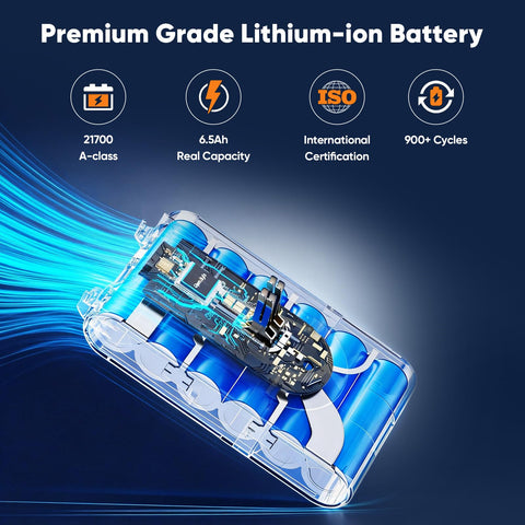 Apexilyfe battery charging setup with safety note for Dyson V8