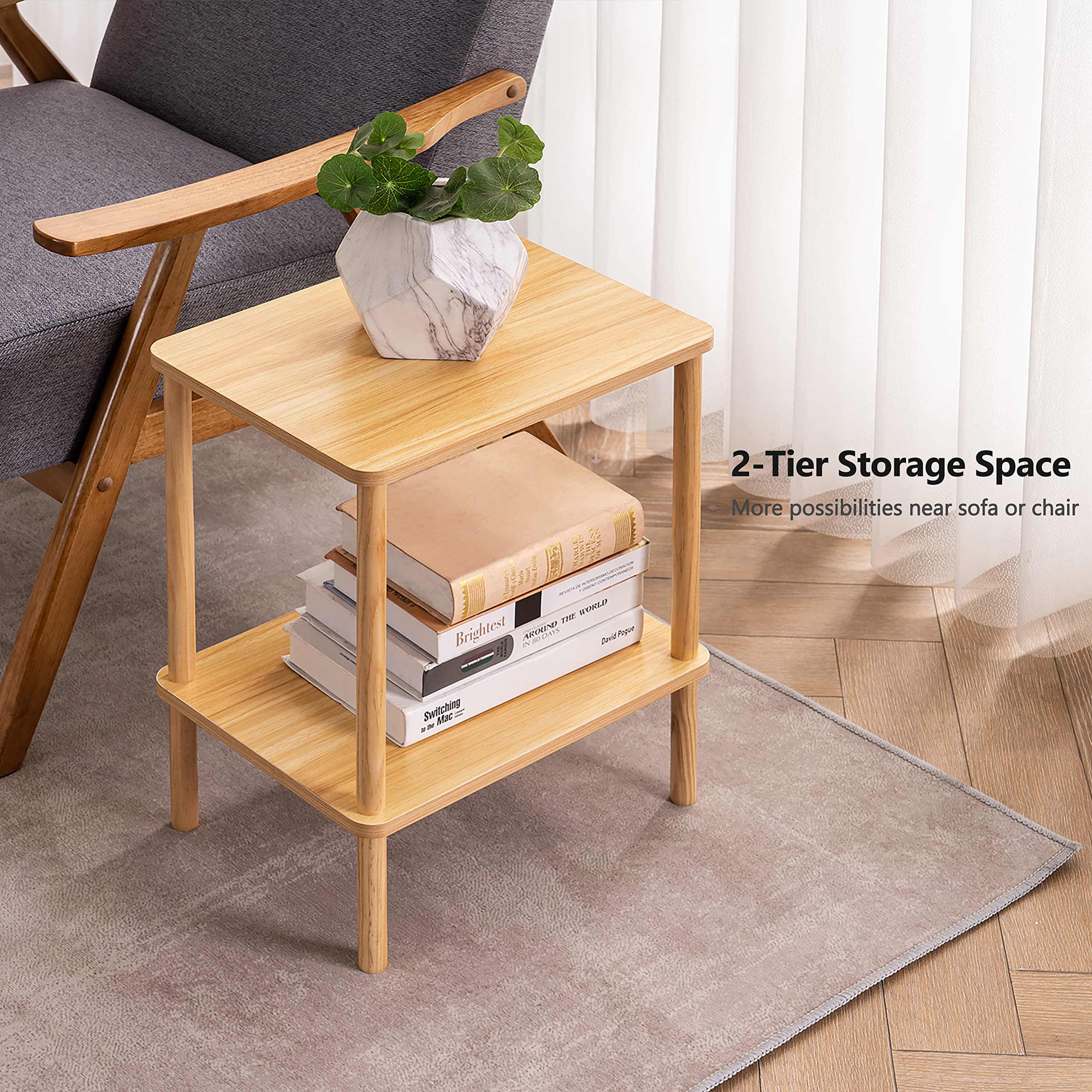 Apicizon compact end table highlighting waterproof coating and easy cleaning